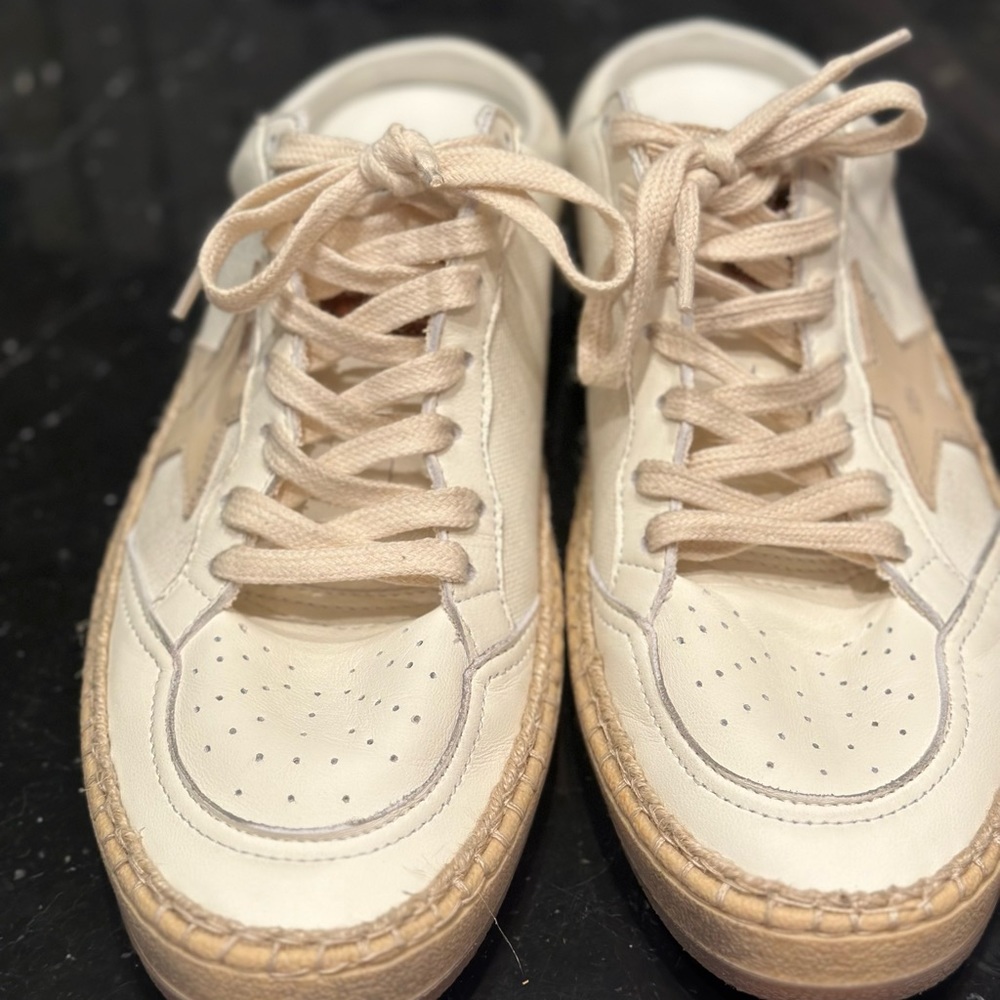 Golden Goose Cream and Tan Sneakers - Picture 6 of 6